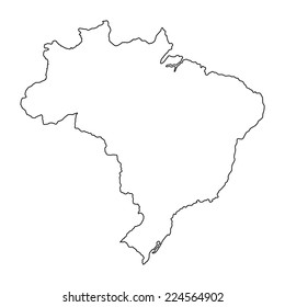 Brasil high detailed vector map isolated on white background, illustration. Outlined, contour. 