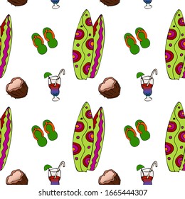 Brasil icons seamless pattern. Sketch vector illustration, doodle elements, Isolated Brasil national elements, Travel to Brasil pattern for cards and web pages