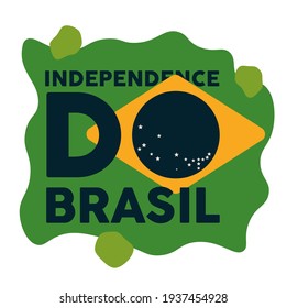 Brasil independence do flag white background tribal icon- Vector