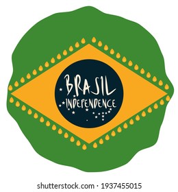 Brasil-Unabhängigkeitsflagge, weißer Hintergrund - Tribal-Symbol - Vektorgrafik