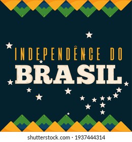 Brasil-Unabhängigkeit-Logo, blauer Hintergrund, Tribal-Symbol - Vektorgrafik