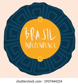 Brasil independence sweet logo white background tribal icon- Vector