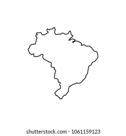 Brasil map icon. Outline Brasil map vector icon for web design isolated on white background