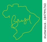 brasil map lines in green background