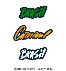 Brasil modern brush lettering text. Vector illustration logo for print and advertising