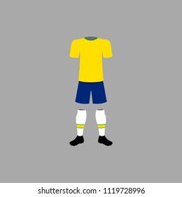 Brasil national football form illustration. Detailed national soccer form illustrations. Premium quality graphic design icon. One of the collection icon for websites, web design on grey background