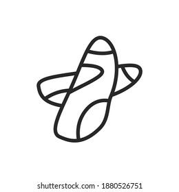 Brasil Nuss schwarze Linie Symbol. Einmaliges Vektorelement. Umriss-Piktogramm für Webseiten, mobile App, Werbung.