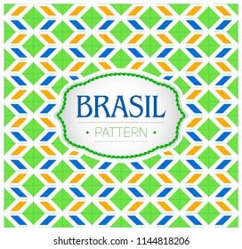 Brasil pattern, Background texture and emblem with the colors of the flag of Brazil