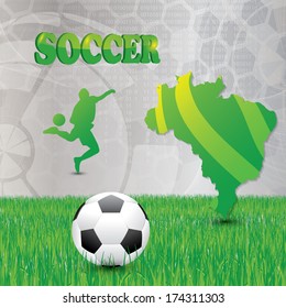 Brasil Soccer green background