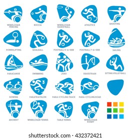 Brasil Summer Games Sport Icon Pictograms. Summer Games 2016 Brazil Pictograms Icons Vector Illustration