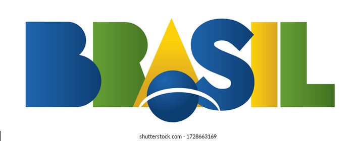 BRASIL - typographical logo illustration