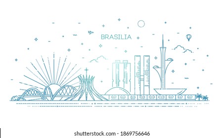 Brasilianische Architektur, Vektorgrafik-Skyline