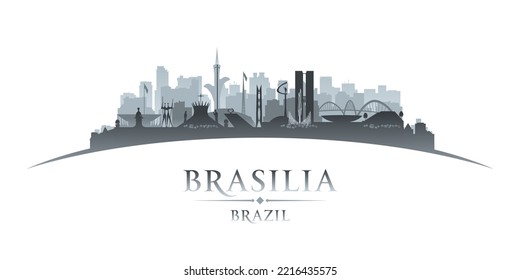 Brasilia Brasilien Stadt Skyline Silhouette. Vektorgrafik