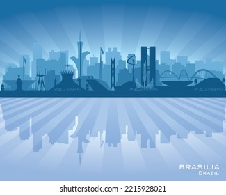 Brasilia Brazil city skyline vector silhouette illustration