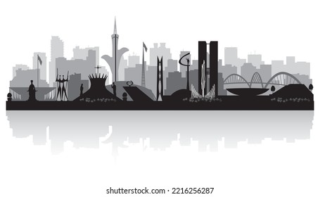 Brasilia Stadt Skyline Vektorgrafik Silhouette Illustration