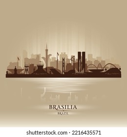 Brasilia Stadt Skyline Vektorgrafik Silhouette Illustration