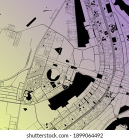 Brasilia, Brazil - Urban vector city map of South American capital city with parks, roads and railways, minimalist town plan design poster, city center, downtown, transportation network, blueprint