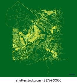 Brasilia city map with roads and streets, Brasilia. Vector outline illustration.