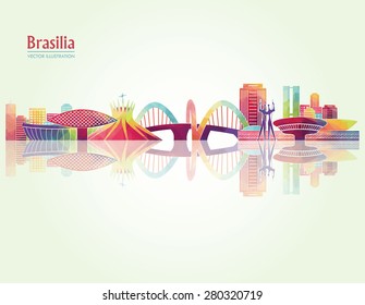 Brasilia detailed skyline. vector illustration