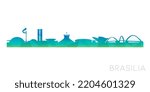 Brasilia, Federal District, Brazil Low Poly Skyline Clip Art City Design. Geometric Polygon Graphic Horizon Icon. Vector Illustration Symbol.