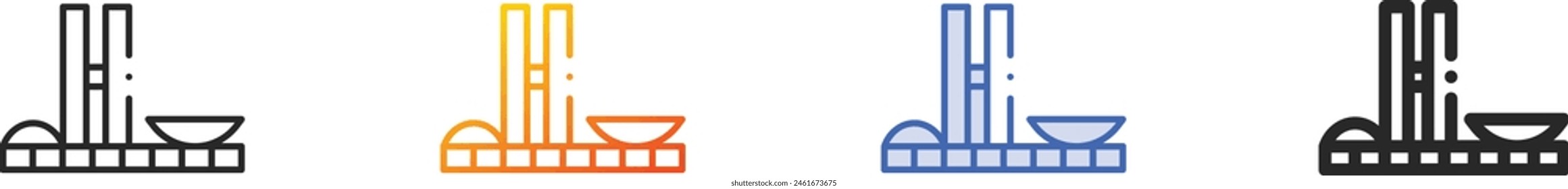 brasilia icon.Thin Linear, Gradient, Blue Stroke and bold Style Design Isolated On White Background