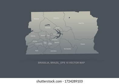 Brasilia map. vector map of brasilia in brazil. brazil city map. 