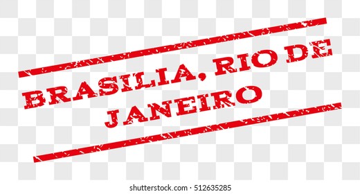 Brasilia, Rio De Janeiro watermark stamp. Text tag between parallel lines with grunge design style. Rubber seal stamp with dirty texture.