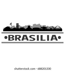 Brasilia Skyline Silhouette City Vector Design Art