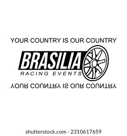BRASILIA text vector COOL black color , for icon design.