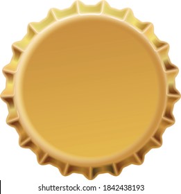 Brass Bottle Cap Closure as realistic Vector Drawing