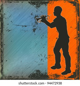 Brass Cornet Player Vector Background