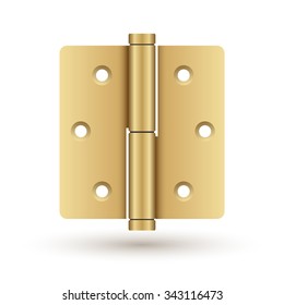 Brass Door Hinge : Vector Illustration