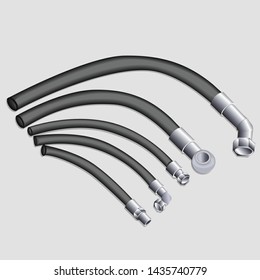 brass fittings and screw cable vector 