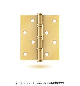 Brass gold Door Hinge. Door hinge bronze. tools for joint gates and windows. vector