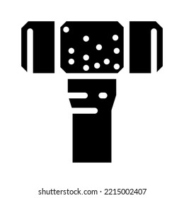 brass hammer glyph icon vector. brass hammer sign. isolated symbol illustration