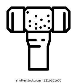 vector de icono de línea de martillo de latón. señal de martillo de latón. símbolo de contorno aislado ilustración negra