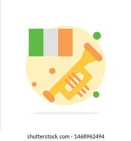 Brass, Horn, Instrument, Music, Trumpet Abstract Circle Background Flat color Icon. Vector Icon Template background