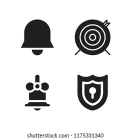 brass icon. 4 brass vector icons set. bell, keyhole and target icons for web and design about brass theme