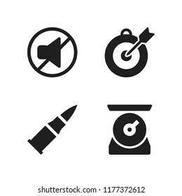 brass icon. 4 brass vector icons set. target, scale and bullet icons for web and design about brass theme