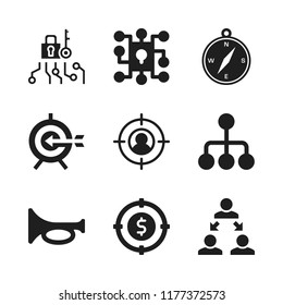 brass icon. 9 brass vector icons set. keyhole, lock and hierarchical structure icons for web and design about brass theme