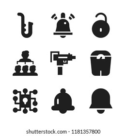 brass icon. 9 brass vector icons set. lock, keyhole and saxophone icons for web and design about brass theme