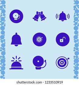 brass icon. brass vector icons set sleigh bells, bell, open lock and target
