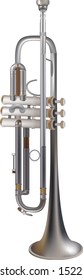 brass instrument, trumpet in B flat. Vector graphics