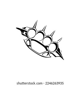 brass knuckle concept vector illustration