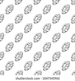 Brass knuckle contour seamless pattern.