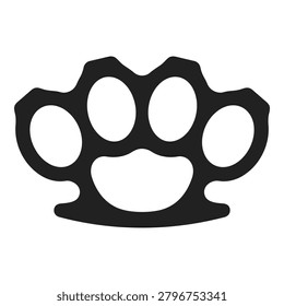 Brass knuckle duster fist weapon for self defense menacing metal grip icon