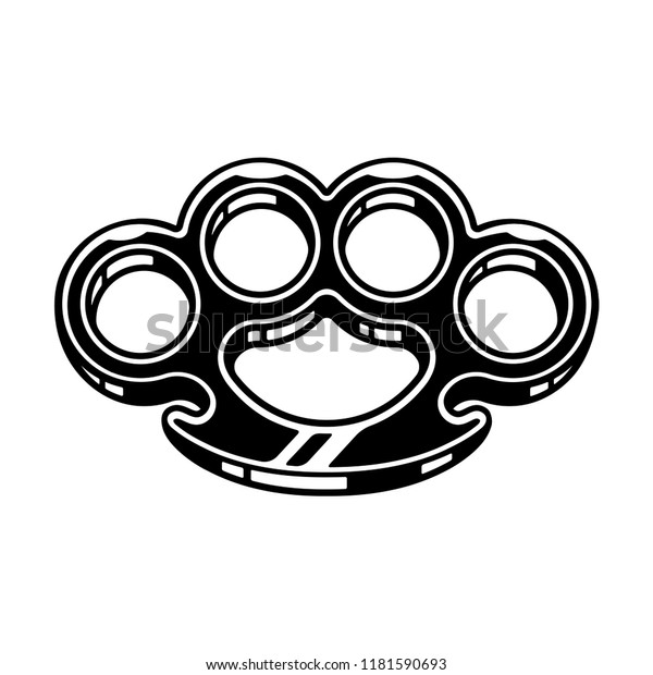 Brass Knuckles Black White Vector Illustration Stock Vector (Royalty ...