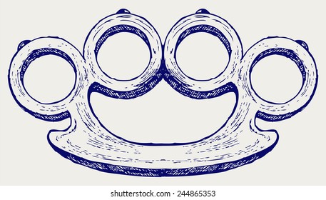 Brass knuckles. Doodle style