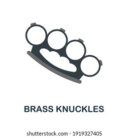 Brass Knuckles flat icon. Color simple element from weapon collection. Creative Brass Knuckles icon for web design, templates, infographics and more