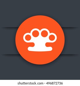 brass knuckles flat icon, vector illustration